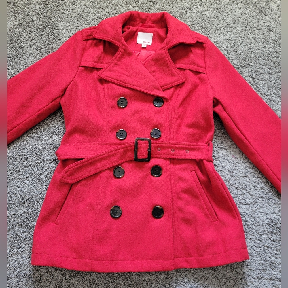 Women's Red Double-Breasted Peacoat Size Large *NWOT* Vintage